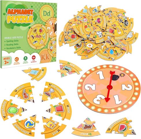Alphabet Pizza Puzzles, 156 Common Sight Words 1 Number Puzzle, Learning Phonics Games, ABC Learning Puzzles for Kids Aged 3-5 Kindergarten Preschool Education Boys Girls Gifts in Kuwait