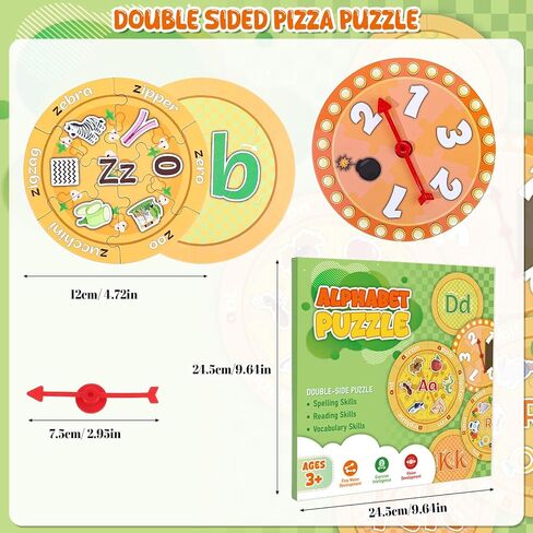 Alphabet Pizza Puzzles, 156 Common Sight Words 1 Number Puzzle, Learning Phonics Games, ABC Learning Puzzles for Kids Aged 3-5 Kindergarten Preschool Education Boys Girls Gifts in Kuwait