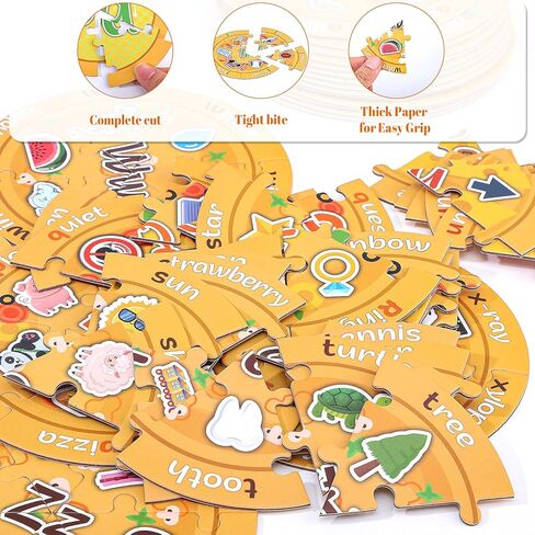 Alphabet Pizza Puzzles, 156 Common Sight Words 1 Number Puzzle, Learning Phonics Games, ABC Learning Puzzles for Kids Aged 3-5 Kindergarten Preschool Education Boys Girls Gifts in Kuwait