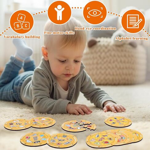 Alphabet Pizza Puzzles, 156 Common Sight Words 1 Number Puzzle, Learning Phonics Games, ABC Learning Puzzles for Kids Aged 3-5 Kindergarten Preschool Education Boys Girls Gifts in Kuwait
