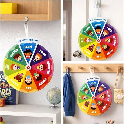 Feelings Wheel,11.22inch Emotion Wheel for Preschool Children with Emotional Expression Needs, Portable Felt Communication Tool for Classrooms in Kuwait
