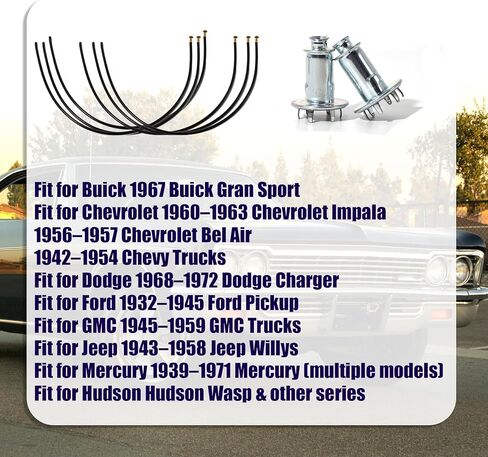 مناسب لمجموعات إصلاح مقبس لوحة القيادة للمركبات الكلاسيكية/مجموعات إصلاح مقبس الإضاءة (6 عبوات)، متوافق مع لمبة 9 مم وفتحة 5/8 بوصة، سلك 12 بوصة، مناسب لسيارة Chevy Ford Dodge GMC Jeep in Kuwait