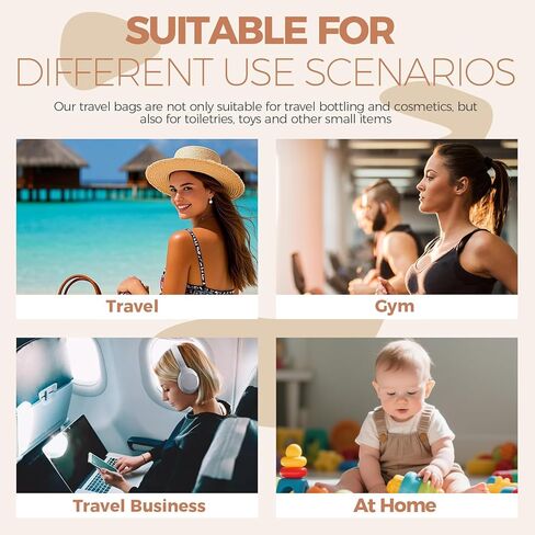 حقيبة أدوات الزينة الشفافة بحجم السفر من BS-MALL - منظم مكياج مقاوم للماء للفرش وظلال العيون - حقائب هدايا للاستخدام اليومي وأساسيات السفر in Kuwait