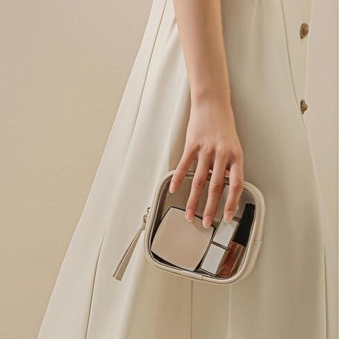 حقيبة أدوات الزينة الشفافة بحجم السفر من BS-MALL - منظم مكياج مقاوم للماء للفرش وظلال العيون - حقائب هدايا للاستخدام اليومي وأساسيات السفر in Kuwait