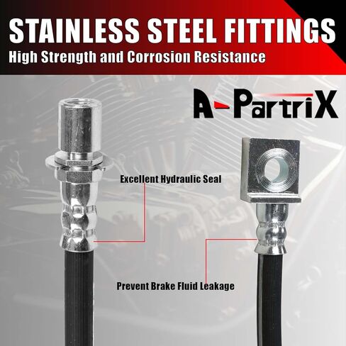 ‎A-Partrix Front Brake Hose Replacement, 2PC Front Break Hydraulic Hose Kit Brake Lines fits F-250 1994 1993 1992 1991 1990 fits F-350 1994 1993 1992 1991 1990 in Saudi Arabia