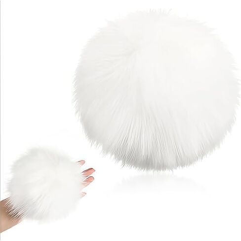 Plush White Bunny Tail, Extra Large White Rabbit Tail Costume Accessory for Easter Bunny Tails for Crafts Party Cosplay(6 Inch) in Kuwait