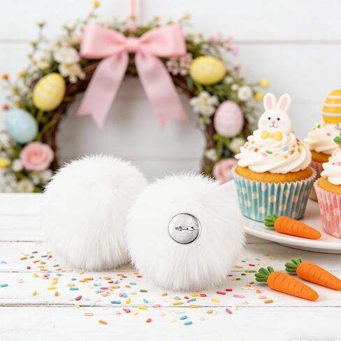 Plush White Bunny Tail, Extra Large White Rabbit Tail Costume Accessory for Easter Bunny Tails for Crafts Party Cosplay(6 Inch) in Kuwait