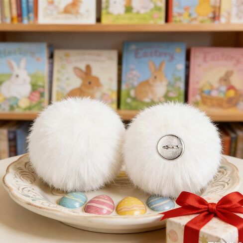 Plush White Bunny Tail, Extra Large White Rabbit Tail Costume Accessory for Easter Bunny Tails for Crafts Party Cosplay(6 Inch) in Kuwait