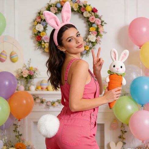 Plush White Bunny Tail, Extra Large White Rabbit Tail Costume Accessory for Easter Bunny Tails for Crafts Party Cosplay(6 Inch) in Kuwait