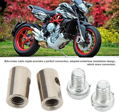Motorcycle Solderless Nipples, 6mm/0.2in Solderless Cable Nipple Universal Metal Brake Line Throttle Choke End Accessory in Kuwait