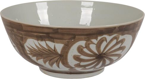Creative Co-Op Hand Painted Stoneware Floral Design, Blue and White Bowl in Saudi Arabia