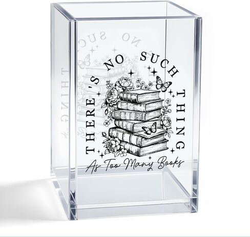 لا يوجد شيء مثل الكثير من الكتب منظم الأكريليك حامل قلم رصاص، منظم مكتب أكريليك زهري للكتاب، هدايا دودة الكتب لقارئ الكتب، هدايا العودة إلى المدرسة لابنة أخت in Kuwait