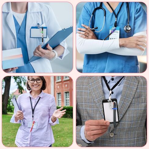 16PCS Pen Holder Clips Retractable Pen Holder for Lanyard Colorful Silicone Clips with Lobster Clasps Clip on Pens Converter for Badge Mini Sharpie Badge Reel Accessories for Nurse Teacher Student in Saudi Arabia