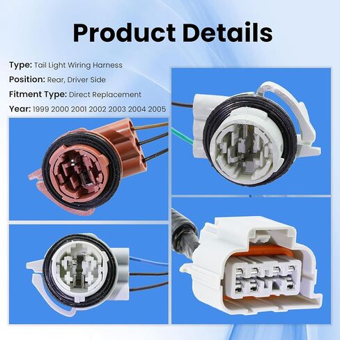 ASTROSYNC Tail Light Wiring Harness Driver Side Rear Left Fit for Chevy Chevrolet Silverado GMC Sierra 1500 2500 3500 1999 2000 2001 2002 2003 2004 2005 Replace 88986854 in Kuwait