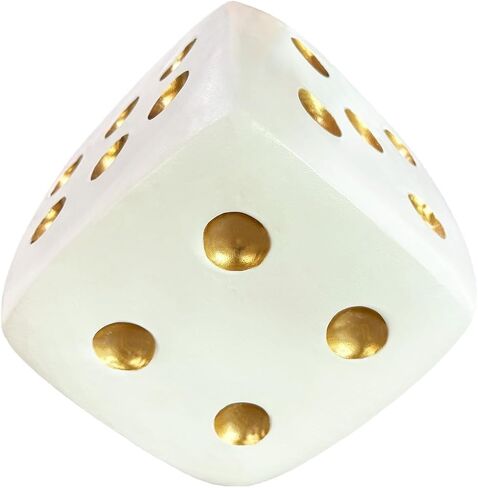 Black Dice Sculpture Decor, Modern Decorative Dice Figurine with Gold Dots, 4.9 Inch Resin Geometric Art Statue for Home Decor, Living Room, Office, Shelf Accent in Saudi Arabia
