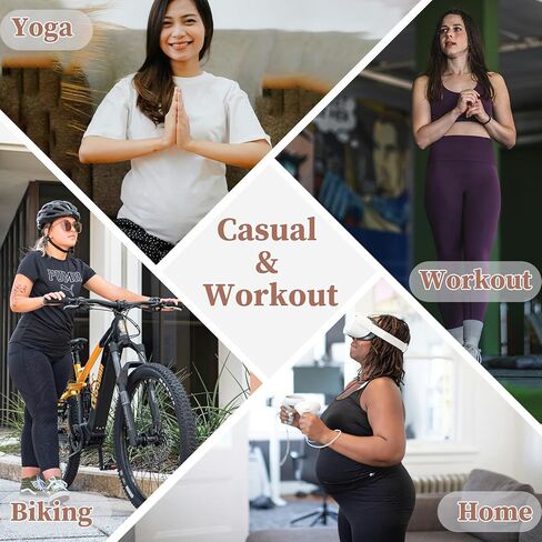 Maternity Biker Shorts with Pockets 8" Over Belly Seamless Athletic Yoga Workout Running Lounge Shorts in Saudi Arabia