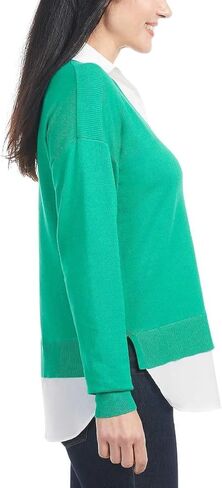 Green V-neck Sweater & Top Combo by Hilary Radley in Kuwait