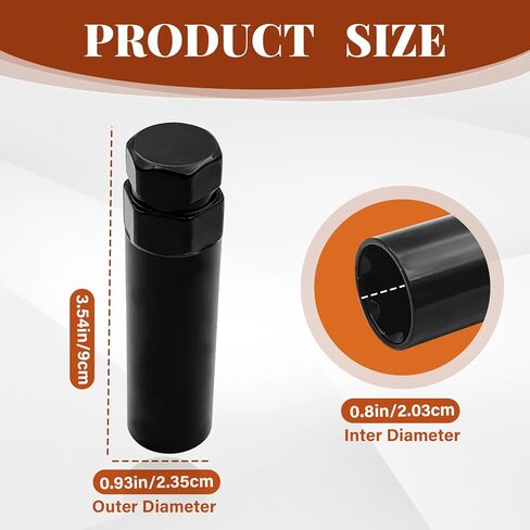Large 6 Spline Lug Nut Socket, Car Wheel Lock Removal Tool Replacement for Aftermarket 6 Spline Lug Nut, Fit for 21mm (13/16") and 22mm (7/8") Hex Socket Wrench (Black) in Kuwait