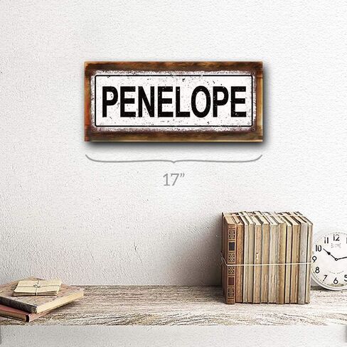 Framed Penelope 6"x16" Metal Sign, Wall Décor for Kids Room and Nursery in Kuwait