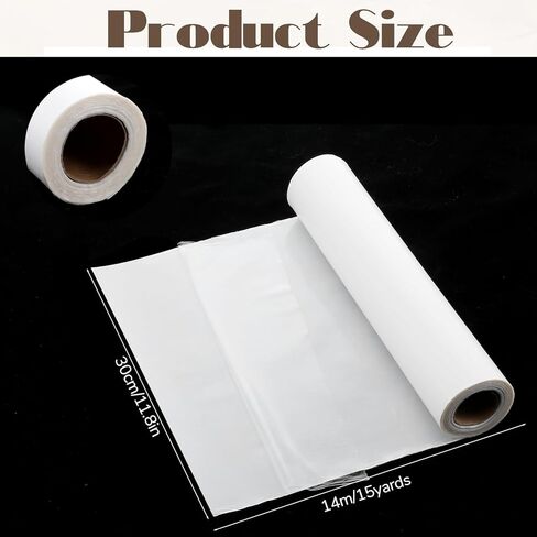 Double Sided Iron on Adhesive Film, 11.8 x 15 Yards Light Weight Press-on Patch Heat Melt Fabric Glue Sheet Permanent Fusible Adhesive for Fabric Sewing and DIY Crafts in Kuwait