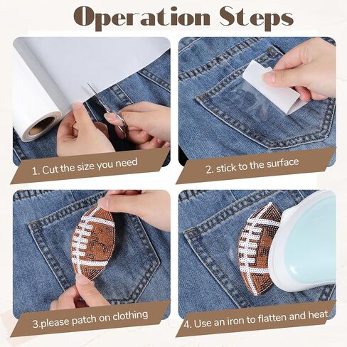 Double Sided Iron on Adhesive Film, 11.8 x 15 Yards Light Weight Press-on Patch Heat Melt Fabric Glue Sheet Permanent Fusible Adhesive for Fabric Sewing and DIY Crafts in Kuwait