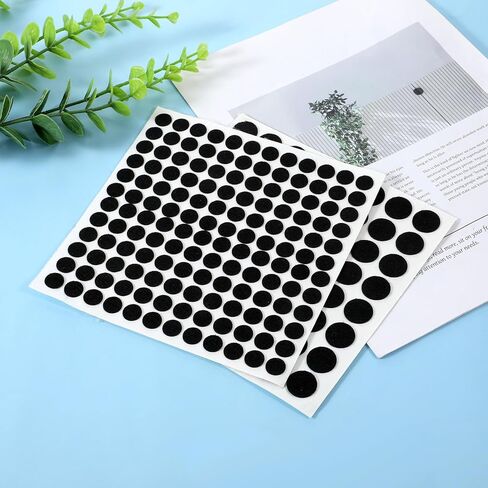 Felt Circles, 200 Pieces Black Felts Stickers Self-Adhesive Felts Pads 2 Sizes Sticky Fabric Felt Dots for Clothes DIY Art Crafts Projects Costume Holiday Party Decoration in Saudi Arabia