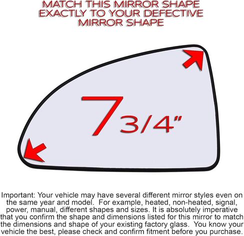 Driver Side Mirror Glass Replacement For 2005 2006 2007 2008 2009 2010 Chevy Cobalt, 2007-2010 Pontiac G5 Left Flat Mirrors with Backing Plate 15263098 GM1324116 Non-Heated in Saudi Arabia