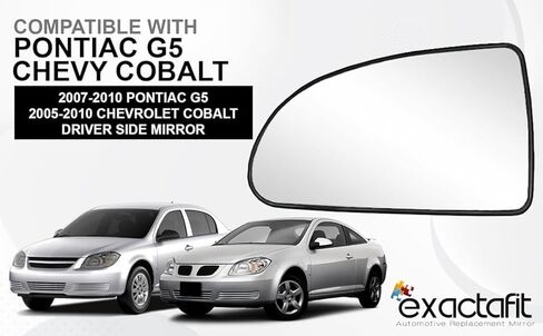 Driver Side Mirror Glass Replacement For 2005 2006 2007 2008 2009 2010 Chevy Cobalt, 2007-2010 Pontiac G5 Left Flat Mirrors with Backing Plate 15263098 GM1324116 Non-Heated in Saudi Arabia