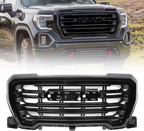 شبكة سوداء متوافقة مع GMC Sierra 1500 2019 2020 2021 2022 غطاء محرك السيارة شبكة المصد الأمامي الشواية العلوية OEM 84887804 84508284 in Saudi Arabia