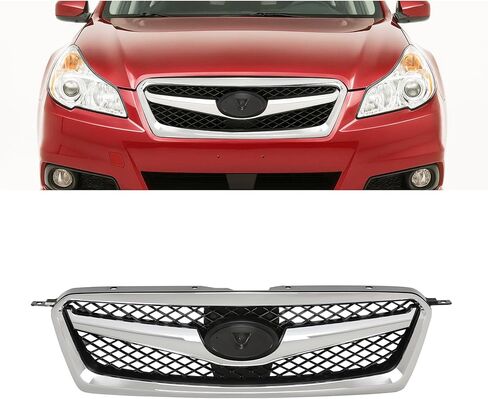 HECASA Front Bumper Grille Compatible with 2010-2012 Subaru Legacy 91121AJ03B SU1200142 Silvery+Balck Assembly Grill in Saudi Arabia