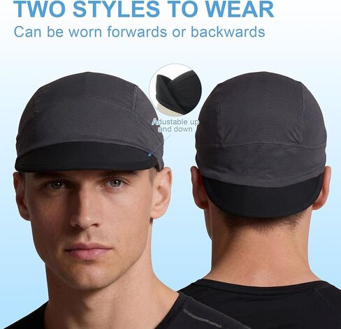 JenPen Cooling Skull Cap with Brim for Men Women Sun Protection Cycling Cap Quick Dry Helmet Liner with Sun Visor for Running in Saudi Arabia