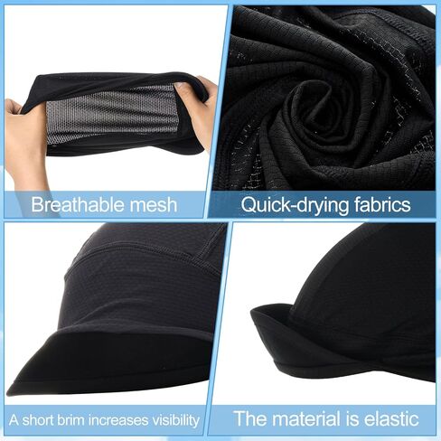 JenPen Cooling Skull Cap with Brim for Men Women Sun Protection Cycling Cap Quick Dry Helmet Liner with Sun Visor for Running in Saudi Arabia