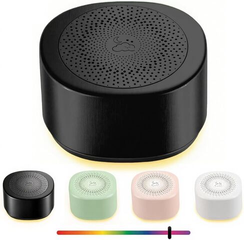 Travel White Noise Sound Machine 20 Sounds, Portable Sound Machine for Adults Sleep, Mini Sleep Aid with Adjustable Volume, 3 Timers, Colorful Night Light, Rechargeable for Baby, Home, Registry Gift in Kuwait