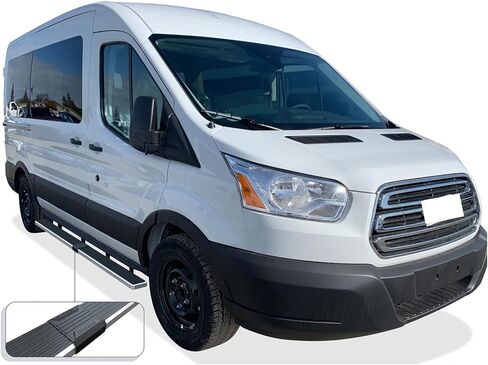 Tuxtreme Running Boards 5 inches Silver Compatible with Ford Transit 2015-2026 Full Size Van 3-Door (Exclude 2022-2026 E-Transit) 304 Stainless Steel (Nerf Bars Side Steps Side Bars) in Kuwait