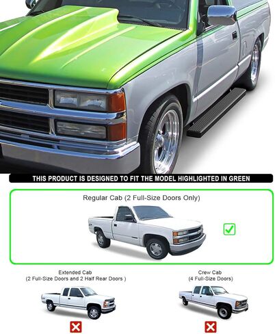 HD Ridez Stainless Steel Running Board 5" Black Compatible with Chevy GMC CK 1988-1998 Regular Cab & Chevy Tahoe 95-99 2Dr & GMC Yukon 92-99 2Dr (Exclude ZR2) (Nerf Bar Side Steps Side Bars) in Saudi Arabia
