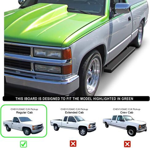 HD Ridez Stainless Steel Running Board 5" Black Compatible with Chevy GMC CK 1988-1998 Regular Cab & Chevy Tahoe 95-99 2Dr & GMC Yukon 92-99 2Dr (Exclude ZR2) (Nerf Bar Side Steps Side Bars) in Saudi Arabia