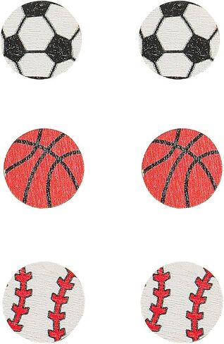 Sports Ball Stud Earrings Set for Women, Lightweight Game Ball Basketball Football Tennis Earrings for Sports Theme Game Day Jewelry Accessories in Kuwait
