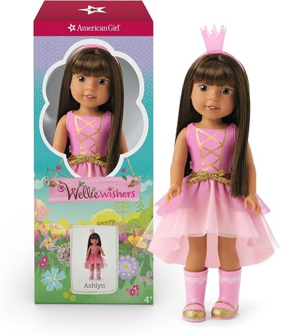 American Girl WellieWishers 14.5-inch Ashlyn Doll Playset with Crisella The Dragon, Doll Dress and Accessories, and Storybook, for Ages 4+ in Kuwait