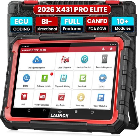 LAUNCH X431 PRO Elite [موديل جديد 2024] ماسح ضوئي ثنائي الاتجاه يعمل بالكامل مع CANFD&DOIP، ترميز ECU، 37+ إعادة تعيين، FCA AutoAuth، ماسح ضوئي كامل النظام لجميع السيارات، تحديث مجاني لمدة عامين in Saudi Arabia
