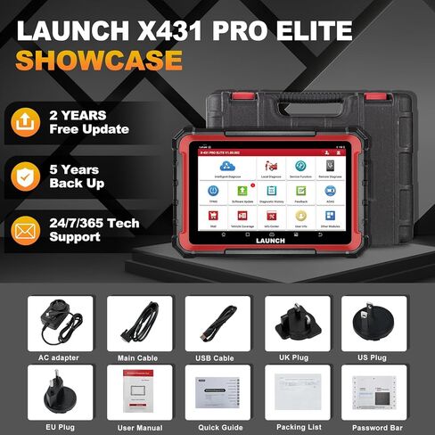 LAUNCH X431 PRO Elite [موديل جديد 2024] ماسح ضوئي ثنائي الاتجاه يعمل بالكامل مع CANFD&DOIP، ترميز ECU، 37+ إعادة تعيين، FCA AutoAuth، ماسح ضوئي كامل النظام لجميع السيارات، تحديث مجاني لمدة عامين in Saudi Arabia
