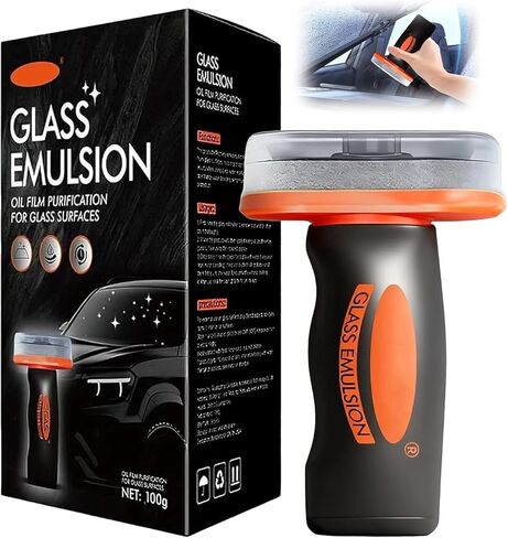 Glass Oil Film Remover for Car, Roll-On Glass Compound with Cleaning Board, Oil Film Remover for Car Windshields and Windows, Removes oil film & Smudges, (1PCS) in Saudi Arabia
