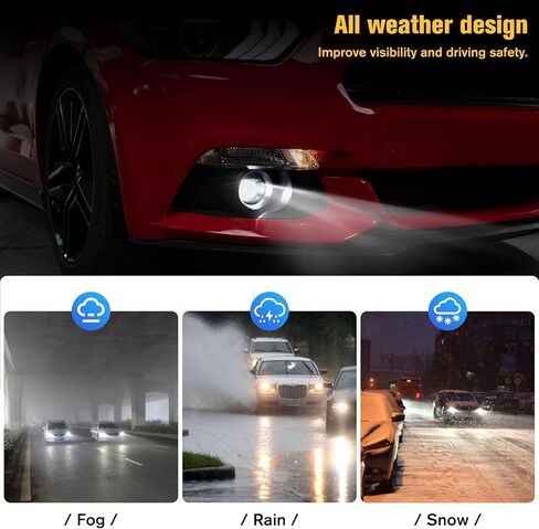 مصباح ضباب LED، ملحقات مصابيح ضباب مصد معيارية، مجموعة مصابيح ضباب فائقة السطوع تناسب Ford Mustang 2015 2016 2017، استبدال FR3Z15200A، FR3Z-15200-A، FO2592234 in Saudi Arabia