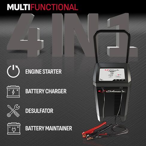 Schumacher Electric Wheeled Automatic 6A Car Battery Charger and 200A Engine Starter, 4-in-1 Solution, Maintainer, 40A Boost, for 12V Power Sport, Automotive, and Marine Batteries, SC1285 in Kuwait