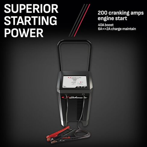 Schumacher Electric Wheeled Automatic 6A Car Battery Charger and 200A Engine Starter, 4-in-1 Solution, Maintainer, 40A Boost, for 12V Power Sport, Automotive, and Marine Batteries, SC1285 in Kuwait