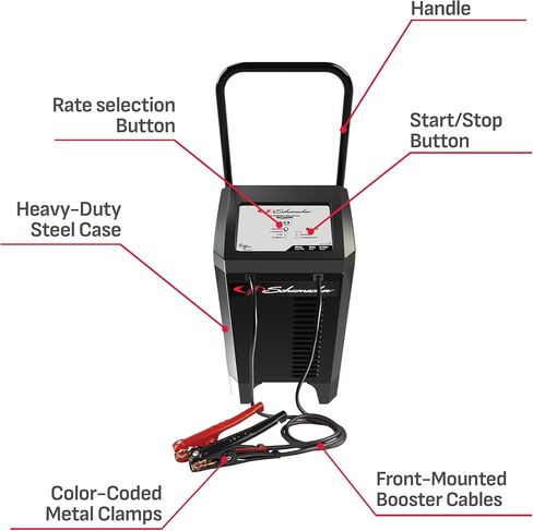 Schumacher Electric Wheeled Automatic 6A Car Battery Charger and 200A Engine Starter, 4-in-1 Solution, Maintainer, 40A Boost, for 12V Power Sport, Automotive, and Marine Batteries, SC1285 in Kuwait