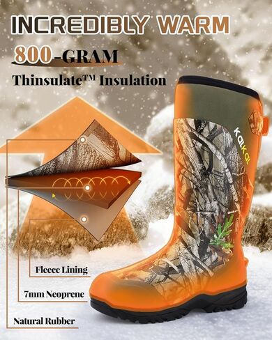 Kalkal Hunting Boots for Men with 800g Insulation with Heavy-Duty Tree Stand Harness Strap in Kuwait
