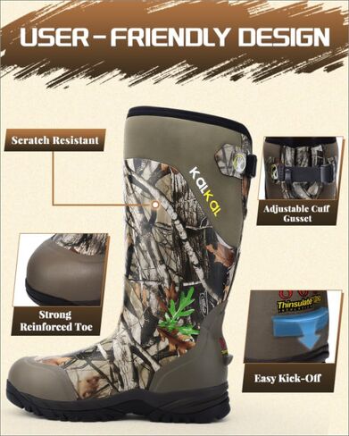 Kalkal Hunting Boots for Men with 800g Insulation with Heavy-Duty Tree Stand Harness Strap in Kuwait