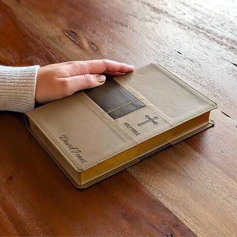 Farm and Posh Personalized NIV Premium Gift Bible – Brown Leathersoft Faux Leather | Custom Name Engraved | New International Version Red Letter Edition with Concordance & Presentation Page in Saudi Arabia