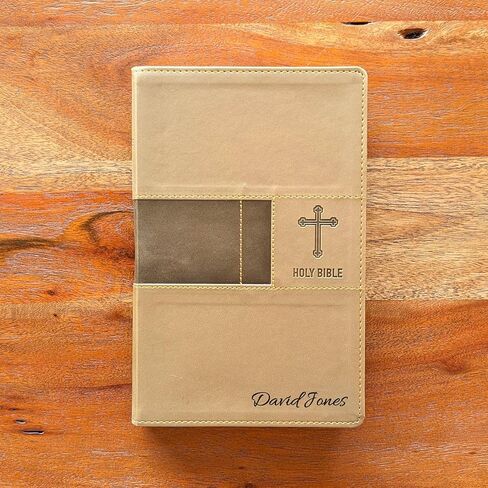 Farm and Posh Personalized NIV Premium Gift Bible – Brown Leathersoft Faux Leather | Custom Name Engraved | New International Version Red Letter Edition with Concordance & Presentation Page in Saudi Arabia