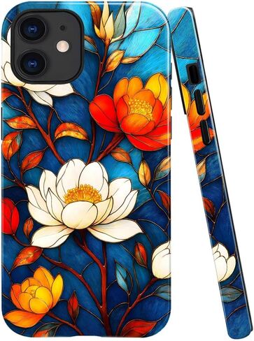 Compatible with iPhone 14 Pro Max,Anti-Scratch Glossy Case Cover,Embroidery Book Flowers Bookshelf in Saudi Arabia